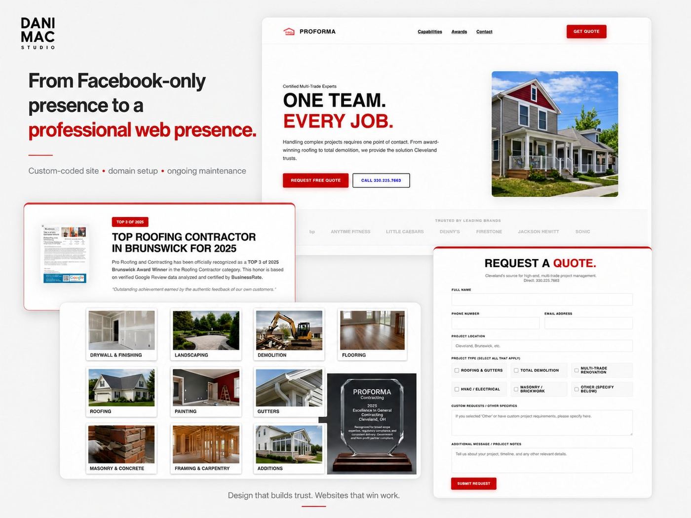 ProForma Contracting — From Facebook-only to professional web presence